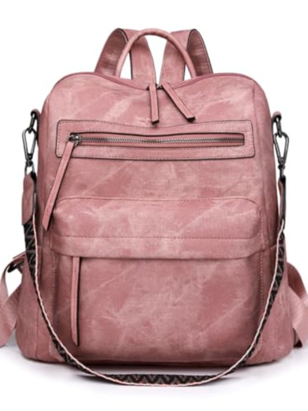 Synthetic Leather Backpack Purse Waterproof Convertible Satchel
